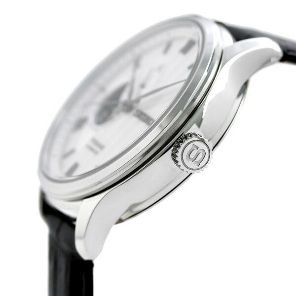 セイコー プレザージュ Japanese Garden 自動巻き 機械式 オープンハート 革ベルト SARY095 SEIKO メンズ 腕時計 ブランド シルバー ブラック SARY095