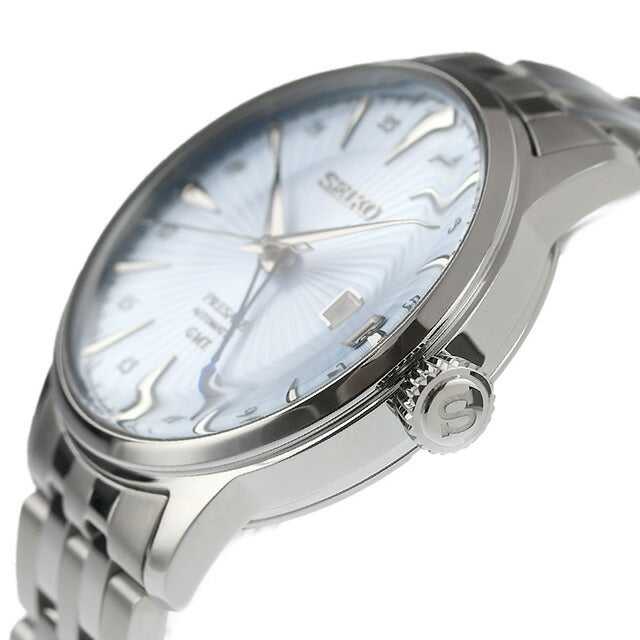 セイコー プレザージュ Cocktail Time GMT 自動巻き 腕時計 ブランド メンズ SEIKO PRESAGE SARY241 アナログ ライトブルー 日本製 SARY241