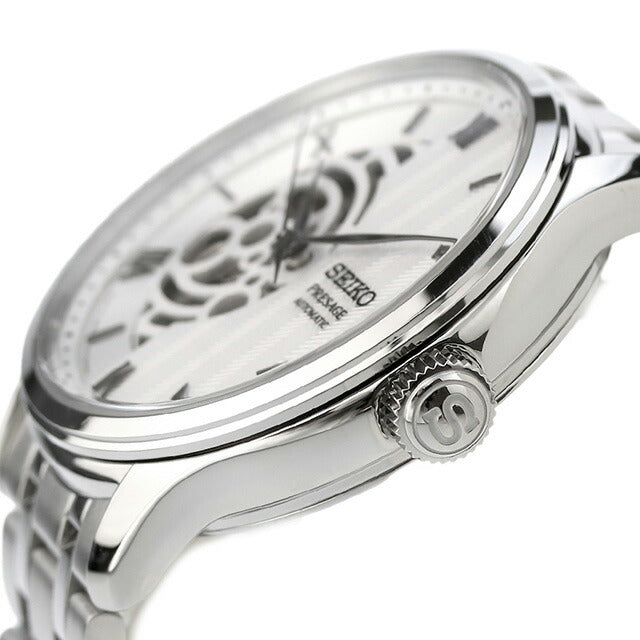 セイコー プレザージュ Japanese Garden ジャパニーズガーデン 自動巻き 腕時計 ブランド メンズ オープンハート SEIKO PRESAGE SARY251 ホワイト 白 日本製 SARY251