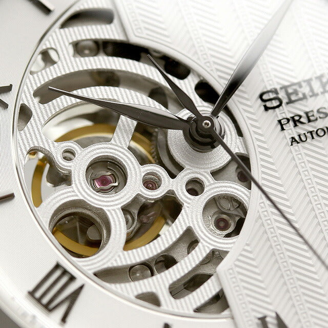 セイコー プレザージュ Japanese Garden ジャパニーズガーデン 自動巻き 腕時計 ブランド メンズ オープンハート SEIKO PRESAGE SARY251 ホワイト 白 日本製 SARY251