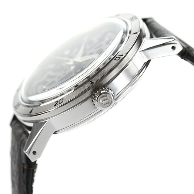 セイコー プレザージュ Style60’s 自動巻き 腕時計 ブランド メンズ オープンハート SEIKO PRESAGE SARY257 アナログ ブラック ゴールド ダークブラウン 黒 SARY257
