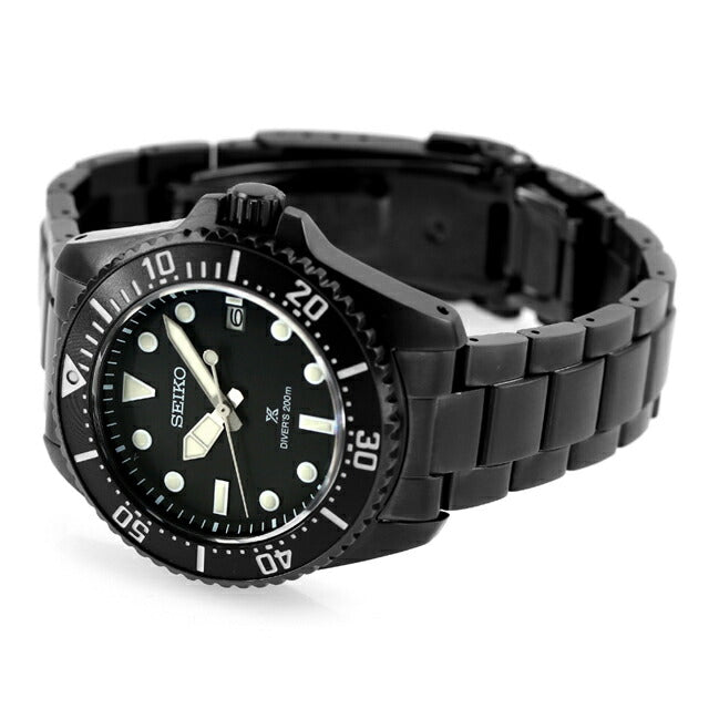 セイコー プロスペックス ダイバースキューバ ソーラー 腕時計 ブランド メンズ ダイバーズウォッチ SEIKO PROSPEX SBDJ065 アナログ オールブラック 黒 SBDJ065