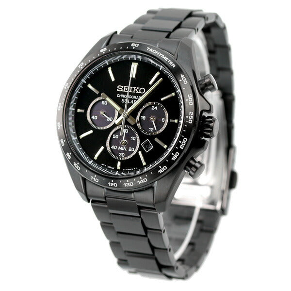 セイコーセレクション メンズ ソーラークロノグラフ 限定モデル ソーラー 腕時計 ブランド SBPY169 SEIKO オールブラック 黒 SBPY169