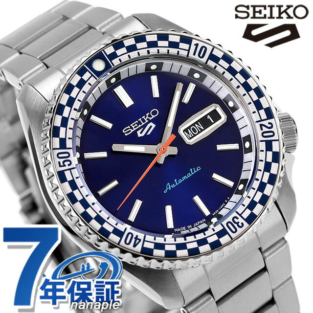 セイコー5 スポーツ チェッカーフラグ 自動巻き 腕時計 ブランド メンズ Seiko 5 Sports SKX Series SBSA243 アナログ ブルー 日本製 SBSA243