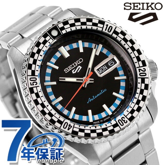 セイコー5 スポーツ チェッカーフラグ 自動巻き 腕時計 ブランド メンズ Seiko 5 Sports SKX Series SBSA245 アナログ ブラック 黒 日本製 SBSA245