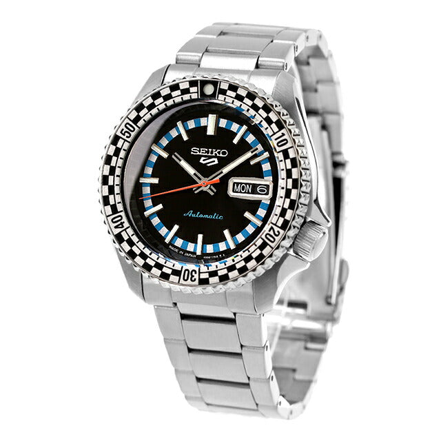 セイコー5 スポーツ チェッカーフラグ 自動巻き 腕時計 ブランド メンズ Seiko 5 Sports SKX Series SBSA245 アナログ ブラック 黒 日本製 SBSA245