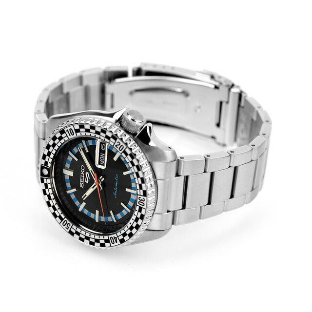 セイコー5 スポーツ チェッカーフラグ 自動巻き 腕時計 ブランド メンズ Seiko 5 Sports SKX Series SBSA245 アナログ ブラック 黒 日本製 SBSA245