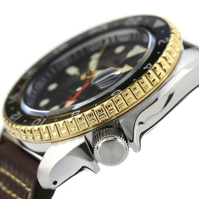 セイコー5 スポーツ SKX Series GMT 自動巻き 腕時計 ブランド メンズ Seiko 5 Sports SBSC020 アナログ ブラック ブラウン 黒 日本製 SBSC020