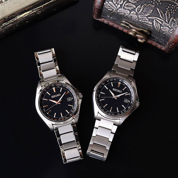 セイコー 時計 ソーラー電波 チタン ワールドタイム 腕時計 ブランド メンズ 日本製 SBTM293 SEIKO ブラック SBTM293