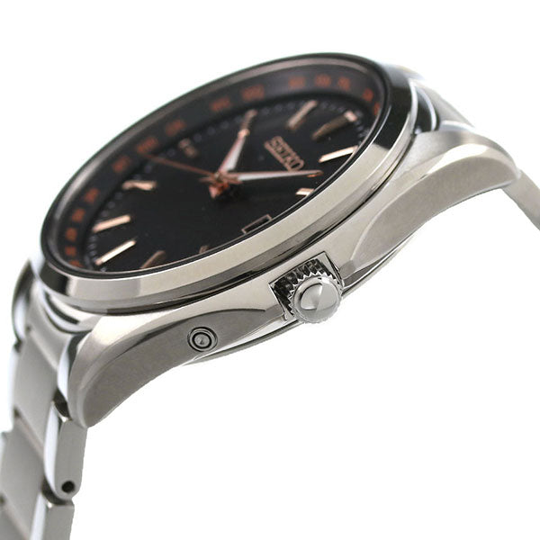 セイコー 時計 ソーラー電波 チタン ワールドタイム 腕時計 ブランド メンズ 日本製 SBTM293 SEIKO ブラック SBTM293