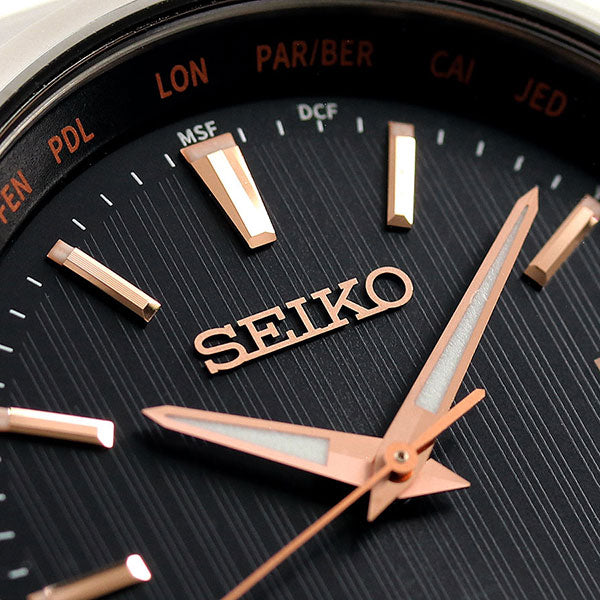 セイコー 時計 ソーラー電波 チタン ワールドタイム 腕時計 ブランド メンズ 日本製 SBTM293 SEIKO ブラック SBTM293