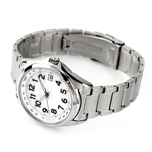 セイコーセレクション メンズ 見やすい チタン 日本製 ソーラー電波 腕時計 SBTM327 SEIKO SELECTION ホワイト SBTM327