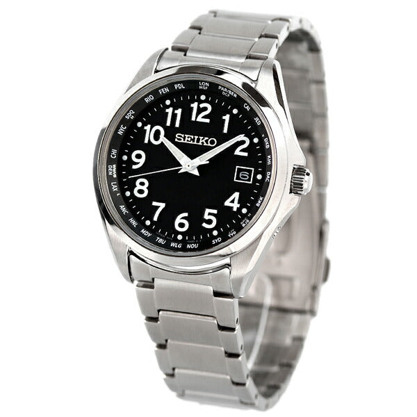 セイコーセレクション メンズ 見やすい チタン 日本製 ソーラー電波 腕時計 SBTM329 SEIKO SELECTION ブラック 記念品 プレゼント ギフト SBTM329