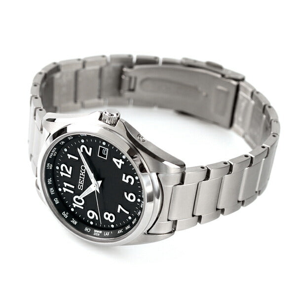 セイコーセレクション メンズ 見やすい チタン 日本製 ソーラー電波 腕時計 SBTM329 SEIKO SELECTION ブラック 記念品 プレゼント ギフト SBTM329