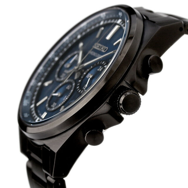セイコーセレクション クオーツ 腕時計 ブランド メンズ 限定モデル クロノグラフ SEIKO SBTR035 アナログ ブルー ブラック 黒 SBTR035