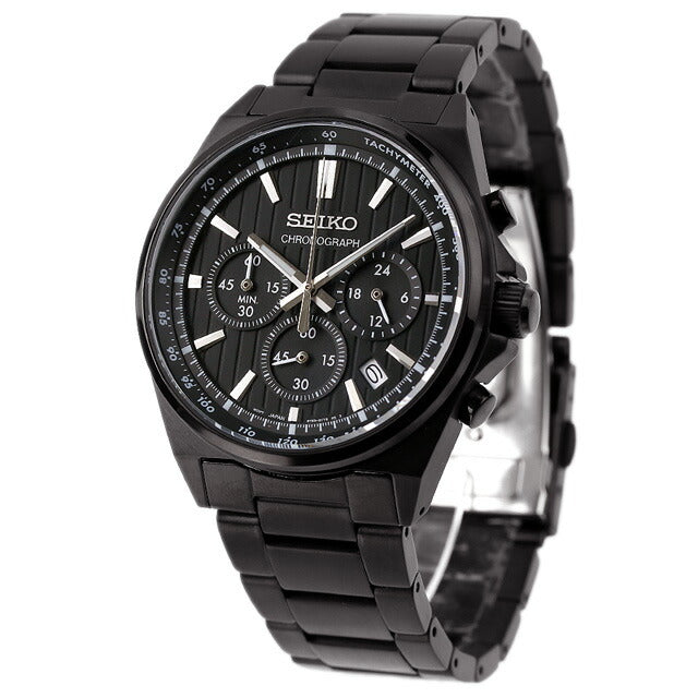 セイコーセレクション クオーツ 腕時計 ブランド メンズ 限定モデル クロノグラフ SEIKO SBTR037 アナログ ブラック 黒 SBTR037