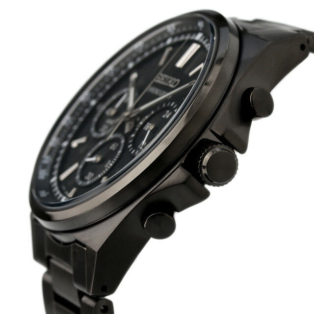 セイコーセレクション クオーツ 腕時計 ブランド メンズ 限定モデル クロノグラフ SEIKO SBTR037 アナログ ブラック 黒 SBTR037