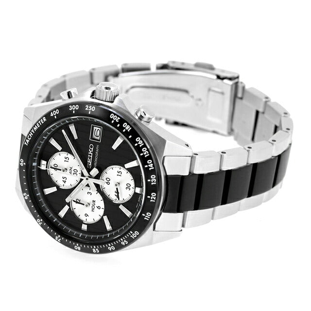 セイコーセレクション クロノグラフ クオーツ 腕時計 ブランド メンズ 流通限定 SEIKO SBTR043 アナログ ブラック 黒 SBTR043