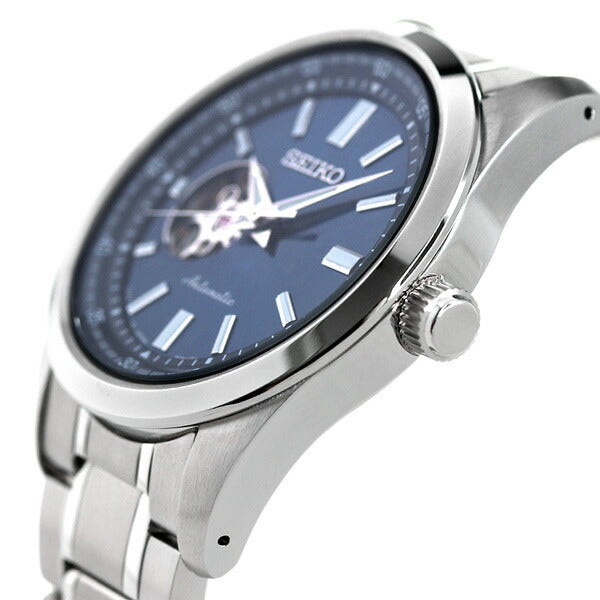 セイコー メンズ 腕時計 ブランド 日本製 メカニカル オープンハート SCVE051 SEIKO セイコーセレクション ブルー SCVE051