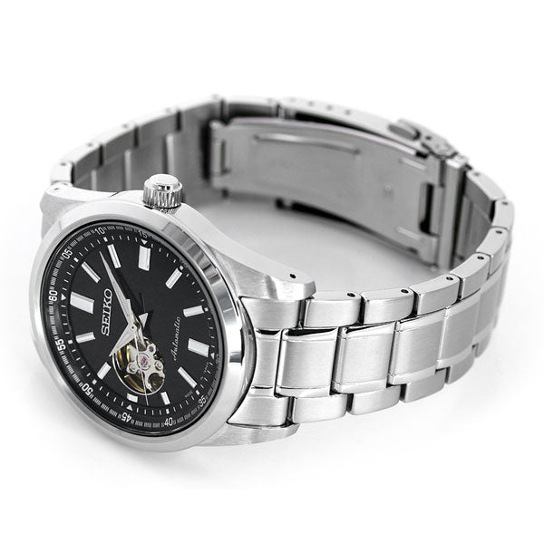 セイコー メンズ 腕時計 ブランド 日本製 メカニカル オープンハート SCVE053 SEIKO セイコーセレクション ブラック SCVE053