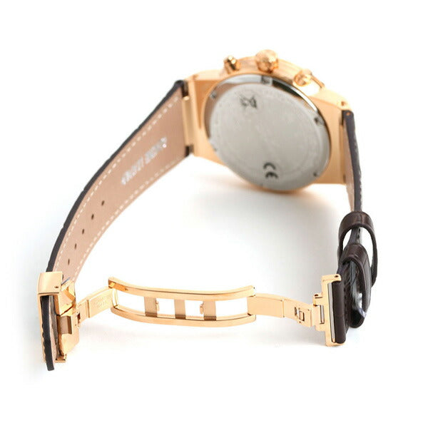 フェラガモ エフエイティ 44mm クロノグラフ メンズ 腕時計 SFEX00419 Salvatore Ferragamo シルバー ブラウン 革ベルト 時計 SFEX00419