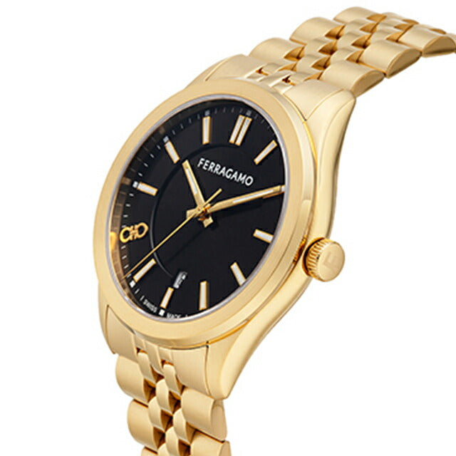 サルヴァトーレ フェラガモ NEW GENT クオーツ 腕時計 ブランド メンズ Salvatore Ferragamo SFU500523 アナログ ブラック イエローゴールド SFU500523