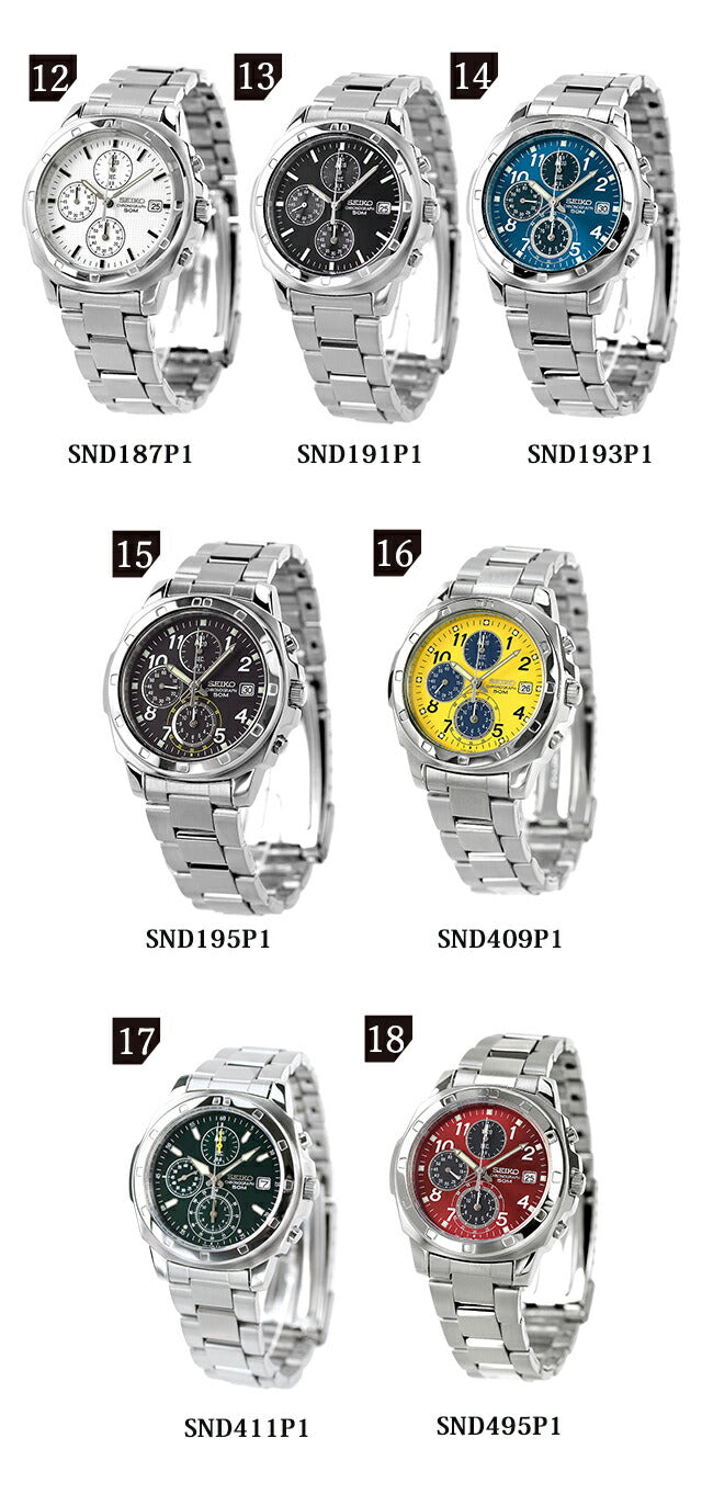 セイコー 逆輸入 海外モデル 腕時計 ブランド メンズ レディース 海外モデル クロノグラフ SEIKO アナログ 黒 白 赤 SND 選べるモデル SND367