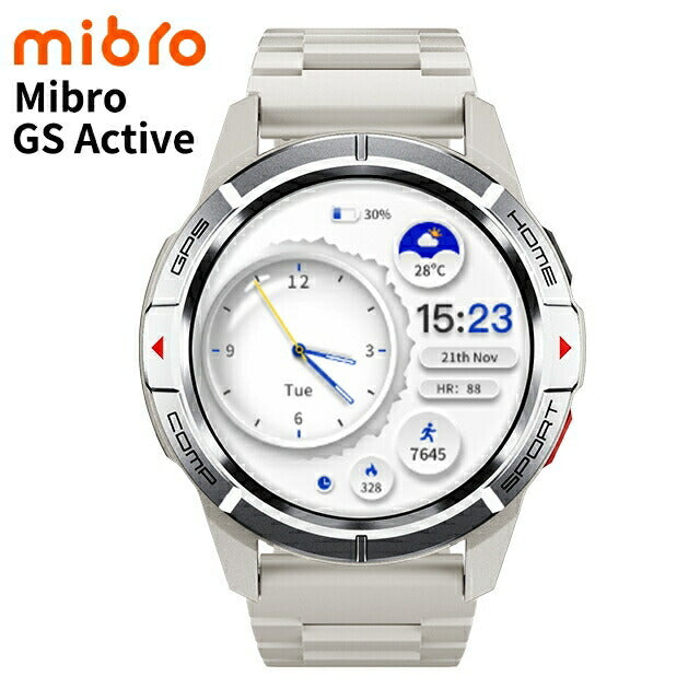 ミブロ GS Active 充電式クオーツ スマートウォッチ ブランド メンズ Bluetooth SP380010-C02 デジタル ホワイト 白 SP380010-C02