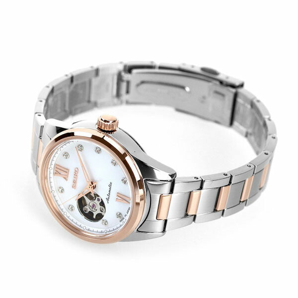 セイコー メカニカル オープンハート 日本製 自動巻き レディース 腕時計 ブランド SSDE010 SEIKO セイコーセレクション シルバー ピンクゴールド SSDE010