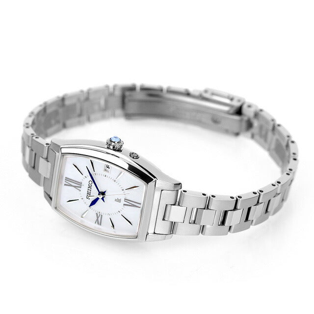 セイコー ルキア ソーラー電波 腕時計 ブランド レディース チタン SEIKO SSQW071 アナログ ホワイトシェル 白 日本製 SSQW071
