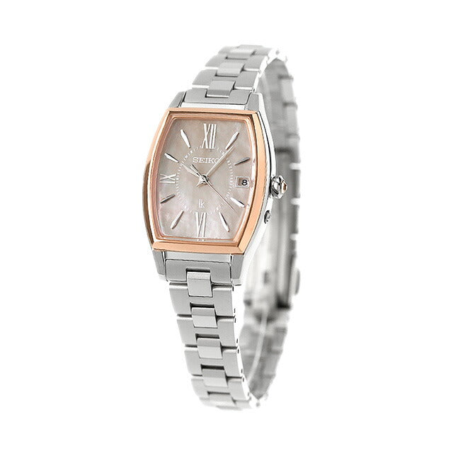 セイコー ルキア ソーラー電波 腕時計 ブランド レディース チタン SEIKO SSQW072 アナログ ピンクブラウンシェル 日本製 SSQW072