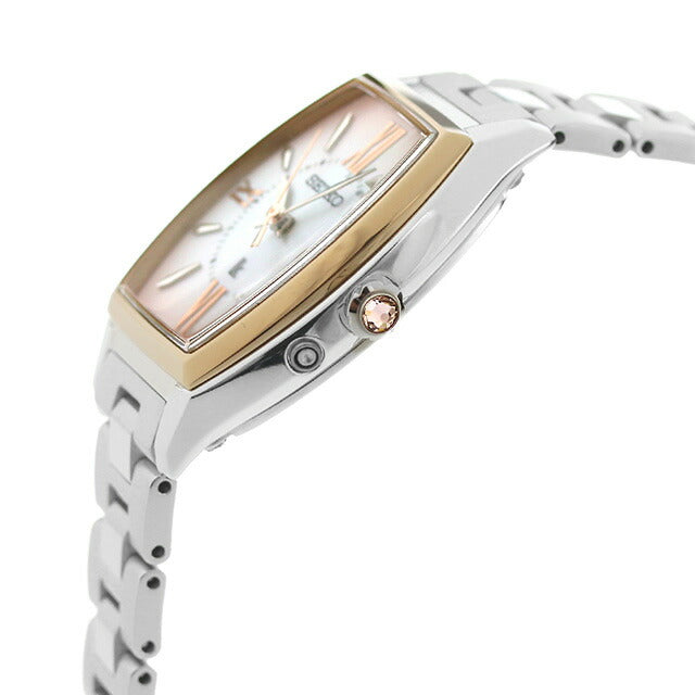 セイコー ルキア 電波ソーラー 腕時計 ブランド レディース チタン SEIKO SSQW076 アナログ ピンクシェル SSQW076