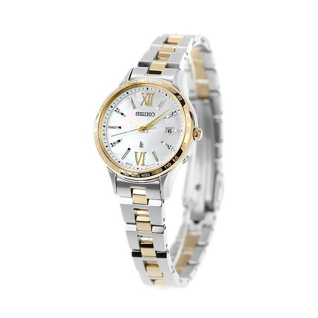 セイコー ルキア Standard ソーラー電波 腕時計 ブランド SEIKO SSVV084 アナログ ホワイトシェル ゴールド 白 日本製 レディース SSVV084
