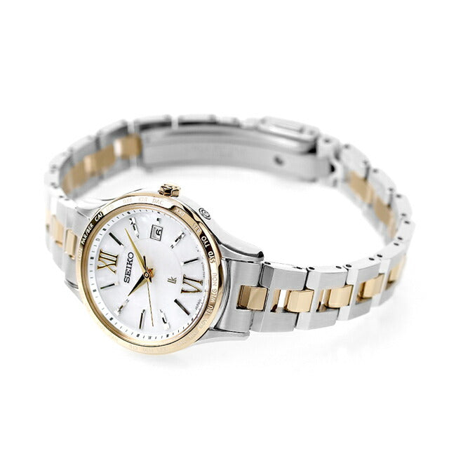 セイコー ルキア Standard ソーラー電波 腕時計 ブランド SEIKO SSVV084 アナログ ホワイトシェル ゴールド 白 日本製 レディース SSVV084