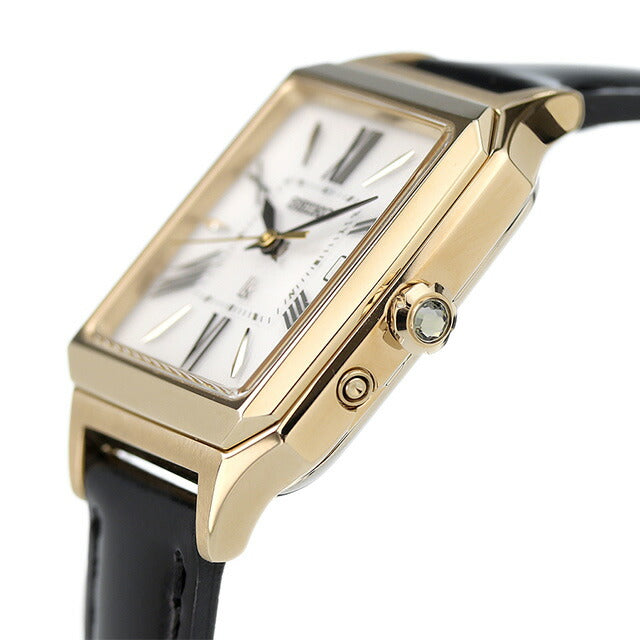 セイコー ルキア ソーラー電波 腕時計 ブランド レディース 革ベルト SEIKO SSVW212 アナログ シルバー ブラック 黒 日本製 SSVW212