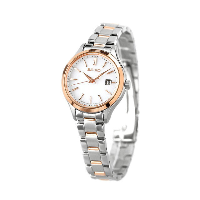 セイコーセレクション 腕時計 ブランド ソーラー レディース SEIKO STPX096 アナログ ホワイト ピンクゴールド 白 日本製 STPX096