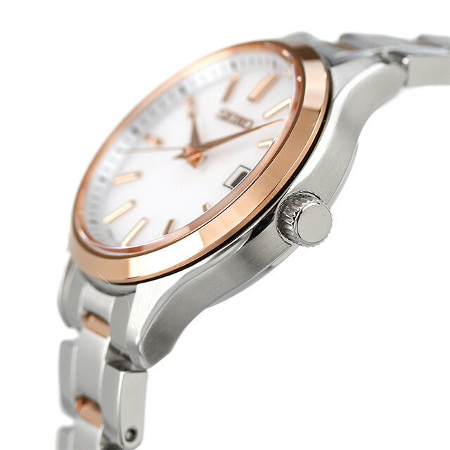 セイコーセレクション 腕時計 ブランド ソーラー レディース SEIKO STPX096 アナログ ホワイト ピンクゴールド 白 日本製 STPX096