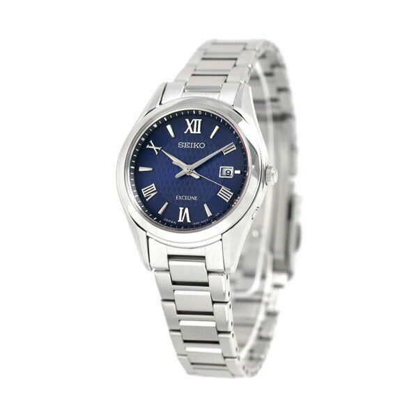 セイコー エクセリーヌ ソーラー電波 レディース 腕時計 ブランド SWCW147 SEIKO ネイビー SWCW147