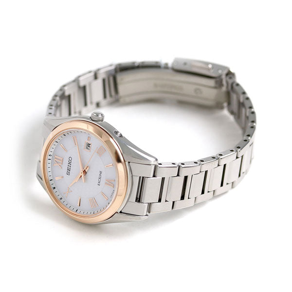 セイコー エクセリーヌ ソーラー電波 レディース 腕時計 ブランド SWCW150 SEIKO シルバー ピンクゴールド SWCW150