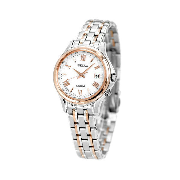 セイコー エクセリーヌ レディース 腕時計 ブランド チタン 日本製 ソーラー電波 SWCW162 SEIKO SWCW162