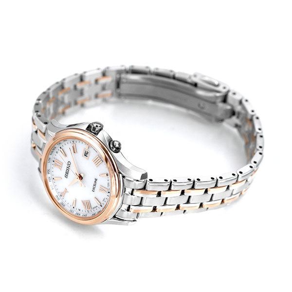 セイコー エクセリーヌ レディース 腕時計 ブランド チタン 日本製 ソーラー電波 SWCW162 SEIKO SWCW162