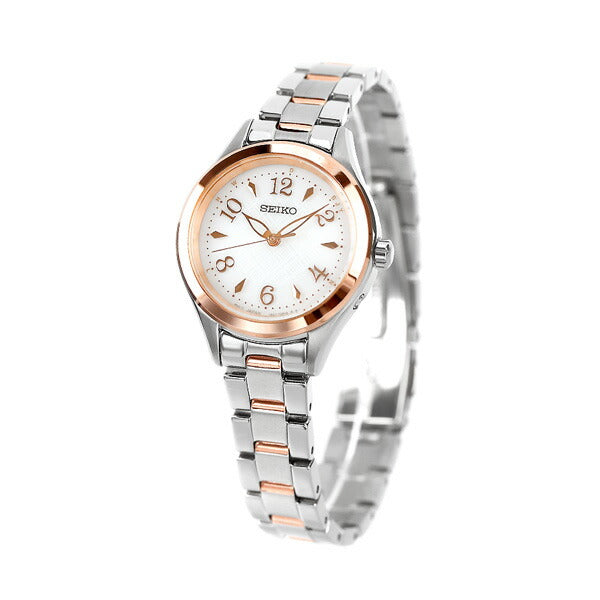 セイコーセレクション レディース 電波ソーラー 腕時計 ブランド SWFH118 SEIKO ホワイト ピンクゴールド SWFH118