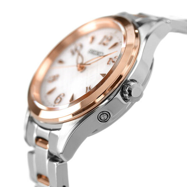 セイコーセレクション レディース 電波ソーラー 腕時計 ブランド SWFH118 SEIKO ホワイト ピンクゴールド SWFH118