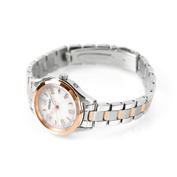 セイコーセレクション レディース 電波ソーラー 腕時計 ブランド SWFH118 SEIKO ホワイト ピンクゴールド SWFH118