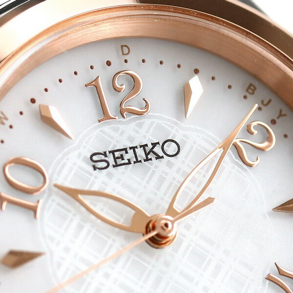 セイコーセレクション レディース 電波ソーラー 腕時計 ブランド SWFH118 SEIKO ホワイト ピンクゴールド SWFH118