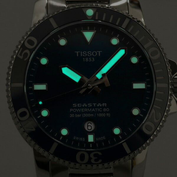 ティソ T-スポーツ シースター 1000 オートマティック 腕時計 ブランド メンズ 43mm スイス製 自動巻き 機械式 T120.407.11.041.03 ブルー T1204071104103