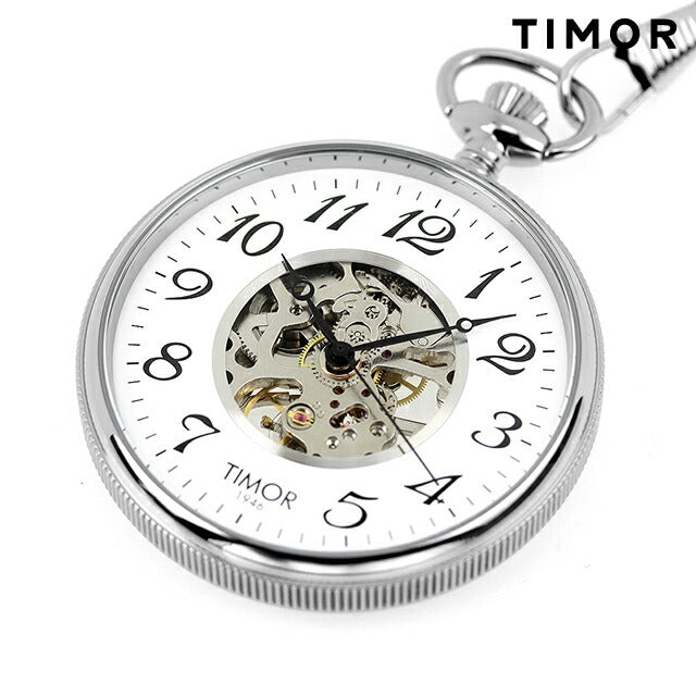 ティモール 手巻き 懐中時計 ブランド メンズ レディース オープンハート TIMOR TP106CH01 アナログ ホワイト 白 TP106CH01
