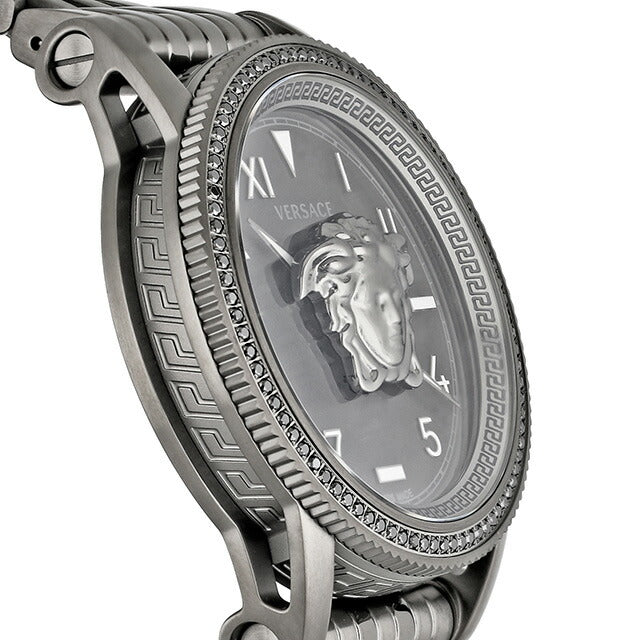 ヴェルサーチ Vパラッツォ クオーツ 腕時計 ブランド メンズ VERSACE VE2V00922 アナログ ブラック グレー 黒 スイス製 VE2V00922