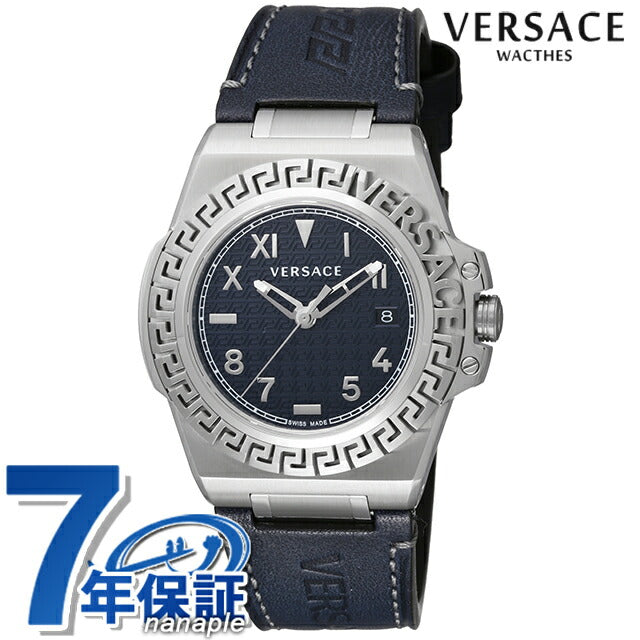 ヴェルサーチ グレカ リアクション クオーツ 腕時計 ブランド メンズ VERSACE VE3I00122 アナログ ブルー ネイビー スイス製 VE3I00122