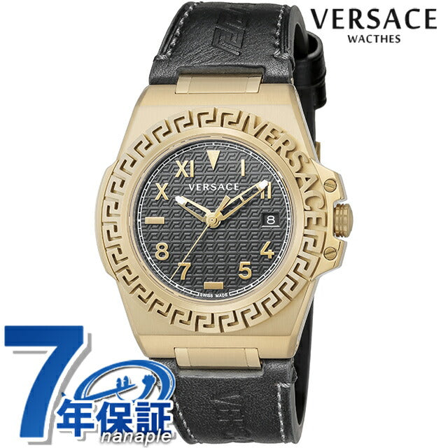 ヴェルサーチ グレカ リアクション クオーツ 腕時計 ブランド メンズ VERSACE VE3I00222 アナログ ブラック 黒 スイス製 VE3I00222